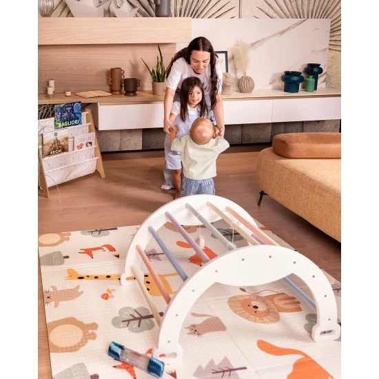 Montessori Skladacia hracia podložka 2 v 1 Animal Friends 180 x 150 cm – Family Nation FN-MONT-TAPF-AN