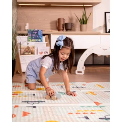 Montessori Skladacia hracia podložka 2 v 1 Dino Friends 180 x 150 cm