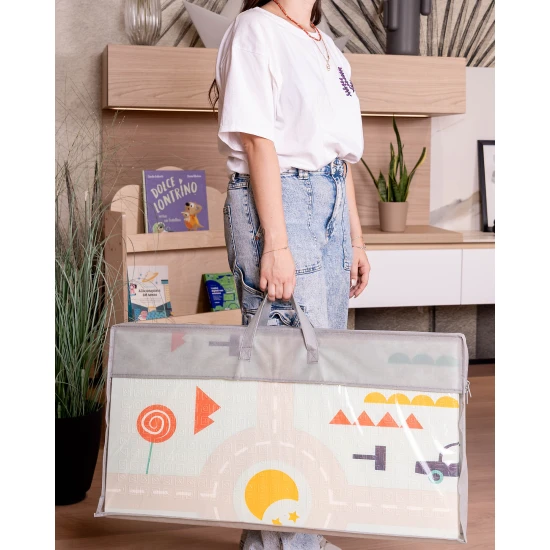 Montessori Skladacia hracia podložka 2 v 1 Dino Friends 180 x 150 cm – Family Nation FN-MONT-TAPF-DI