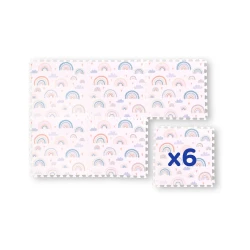 Montessori Puzzle hracia podložka Rainbow 6 dielov 175 x 117 cm