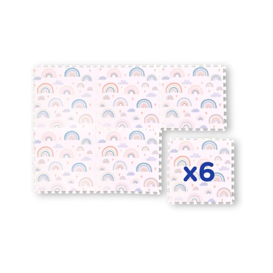 Montessori Puzzle hracia podložka Rainbow 6 dielov 175 x 117 cm – Family Nation FN-MONT-TAPP-RA