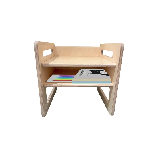 Montessori Set stolík a stolička Prírodný z brezového dreva – Family Nation FN-MONT-TS-NA