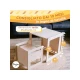 Montessori Set stolík a stolička Prírodný z brezového dreva – Family Nation FN-MONT-TS-NA