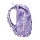 Ľahučká školská taška Retro Unicorn Purple skvelo sedí na chrbte malého študenta.