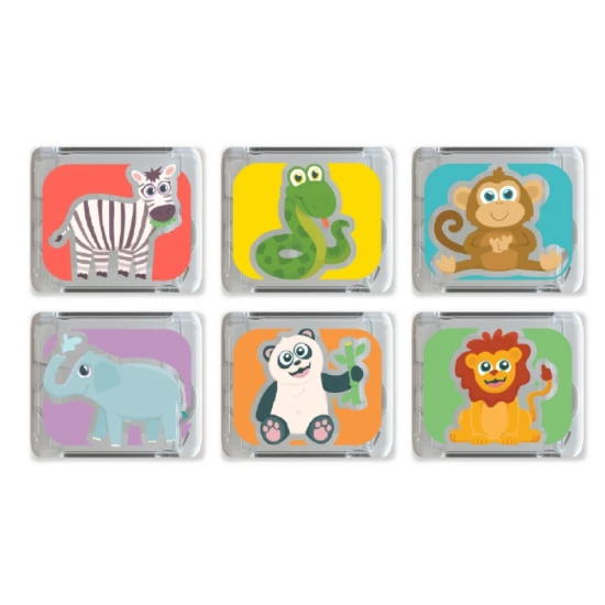 Glo Pals Senzorické svietiace kocky ZOO svietiace kocky do vane pre deti, rozžiarené vo vode.