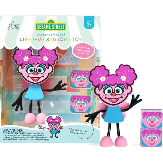 Glo Pals Sada Figúrka Abby a 2 senzorické kocky do vody  – svietiaca hračka do vane pre deti.