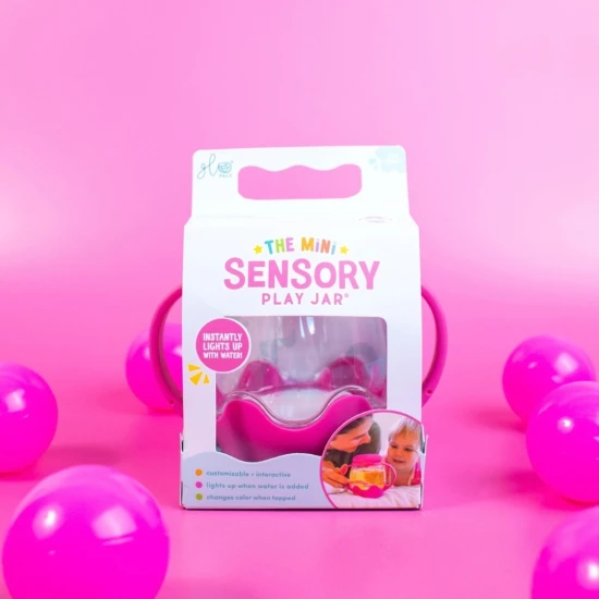 Darčeková sada Senzorická mini fľaša s gélovými doplnkami Pink