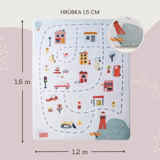 Detský koberec City pre bezpečné a pohodlné hranie.