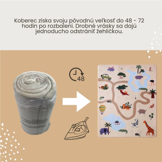 Detský koberec Safari pre bezpečné a pohodlné hranie.