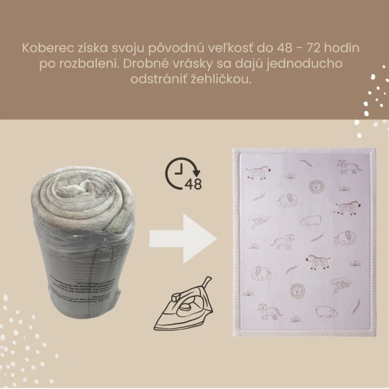 Detský koberec Safari Animals pre bezpečné a pohodlné hranie.