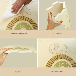 Hracia podložka Puzzle Safari Zvieratká 0.9 x 0.9 m