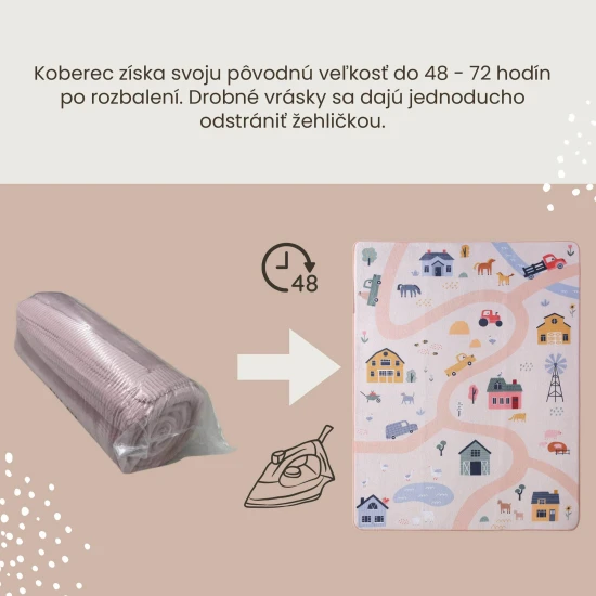 Detský koberec Farm pre bezpečné a pohodlné hranie.