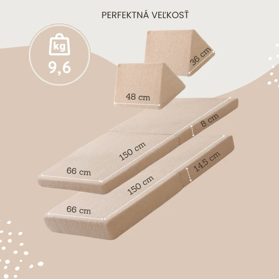 Modulárna detská pohovka Hakuna Matte Teddy v béžovej farbe – mäkký, bezpečný a všestranný herný nábytok pre deti.