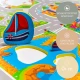 Hracia penová puzzle podložka s cestami, budovami a autíčkami, 1.2x1.2 m – detská autodráha z EVA peny