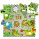 Hracia penová puzzle podložka s cestami, budovami a autíčkami, 1.2x1.2 m – detská autodráha z EVA peny
