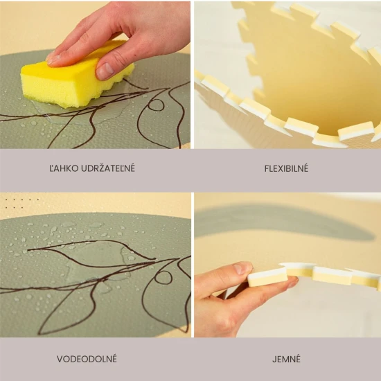 Hravá a pohodlná puzzle podložka na hranie a lezenie.