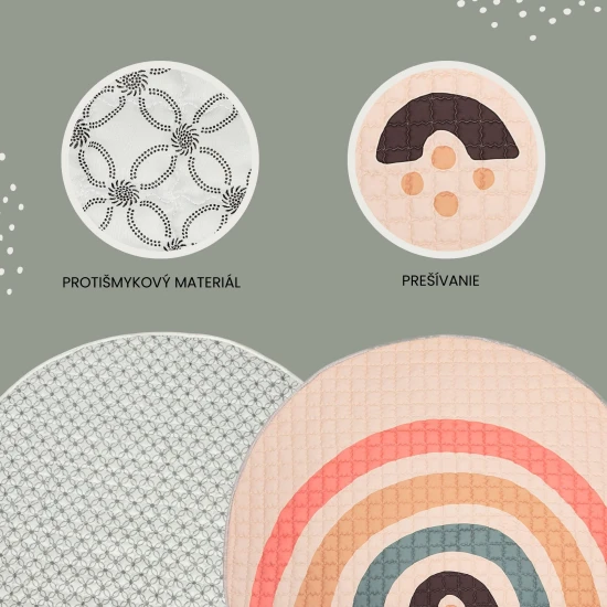 Štýlová a praktická podložka na hranie doma aj vonku.