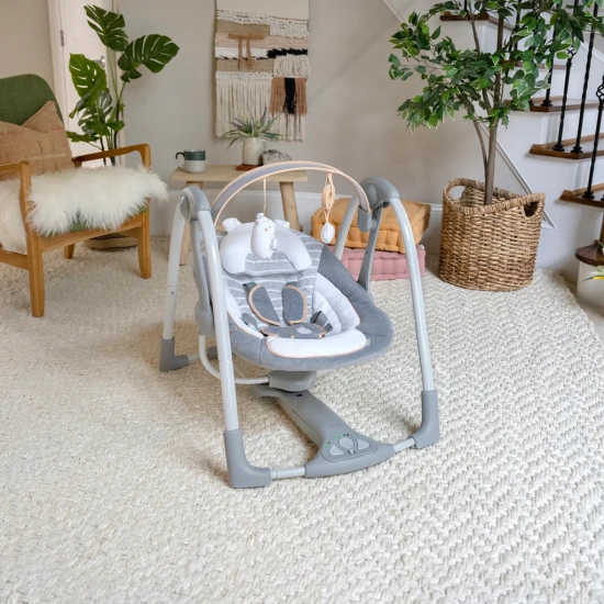 Hojdačka konvertibilná cestovná s melódiou Bella Teddy™ 0m+ do 9kg Ingenuity 11023-2