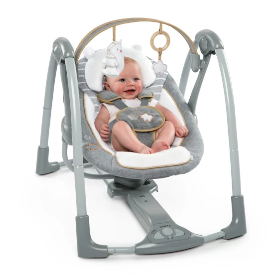 Hojdačka konvertibilná cestovná s melódiou Bella Teddy™ 0m+ do 9kg Ingenuity 11023-2