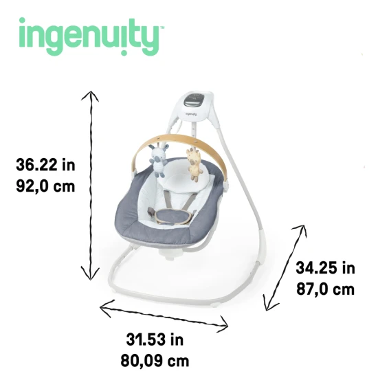 Hojdačka pohupujúca hudobná Chambray 0m+, do 9 kg Ingenuity 16927-1