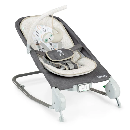 Lehátko masážne vibrujúce s melódiou Happy Belly™ Rock-to-Bounce Parker™ 0m+ do 9kg Ingenuity 16853-2