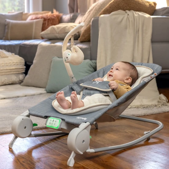 Lehátko masážne vibrujúce s melódiou Happy Belly™ Rock-to-Bounce Parker™ 0m+ do 9kg Ingenuity 16853-2