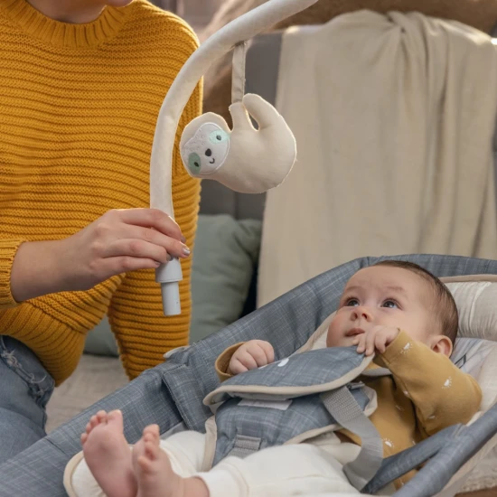 Lehátko masážne vibrujúce s melódiou Happy Belly™ Rock-to-Bounce Parker™ 0m+ do 9kg Ingenuity 16853-2