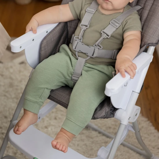 Stolička jedálenská skladacia Sun Valley™ Grey 6m+ do 15 kg Ingenuity 16990-1