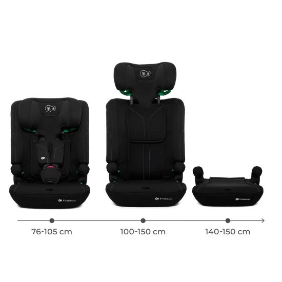 Autosedačka I-Comfy i-Size (76 do 150 cm) Black Kinderkraft KCICOM00BLK0000