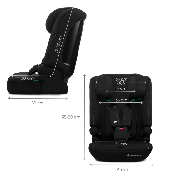 Autosedačka I-Comfy i-Size (76 do 150 cm) Black Kinderkraft KCICOM00BLK0000