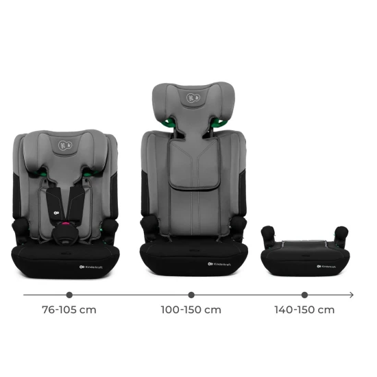 Autosedačka I-Comfy i-Size (76 do 150 cm) Dark Grey Kinderkraft KCICOM00DGR0000