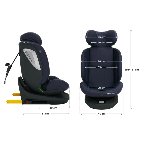 Autosedačka i-Grow 2 Plus (40-150 cm) Navy Kinderkraft KCIGRO02NAVPL00