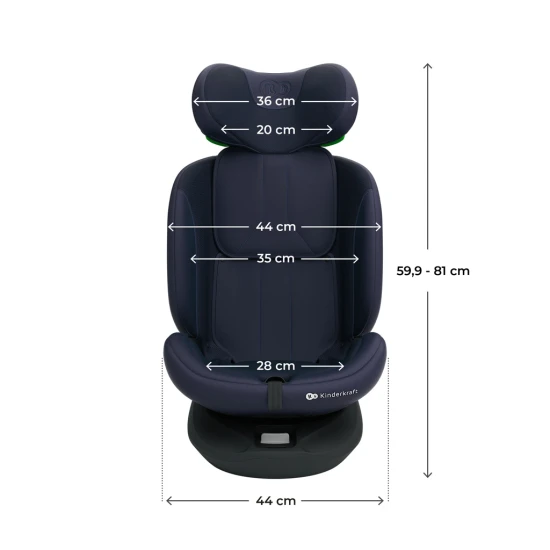 Autosedačka i-Grow 2 Plus (40-150 cm) Navy Kinderkraft KCIGRO02NAVPL00