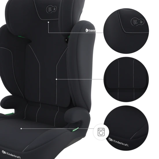 Autosedačka i-Spark 2 Plus i-Size (100-150 cm) Black Kinderkraft KCISPA02BLKPL00