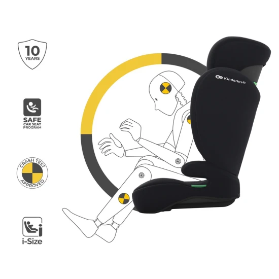 Autosedačka i-Spark 2 Plus i-Size (100-150 cm) Black Kinderkraft KCISPA02BLKPL00