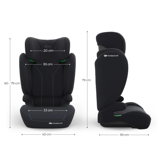 Autosedačka i-Spark 2 Plus i-Size (100-150 cm) Black Kinderkraft KCISPA02BLKPL00