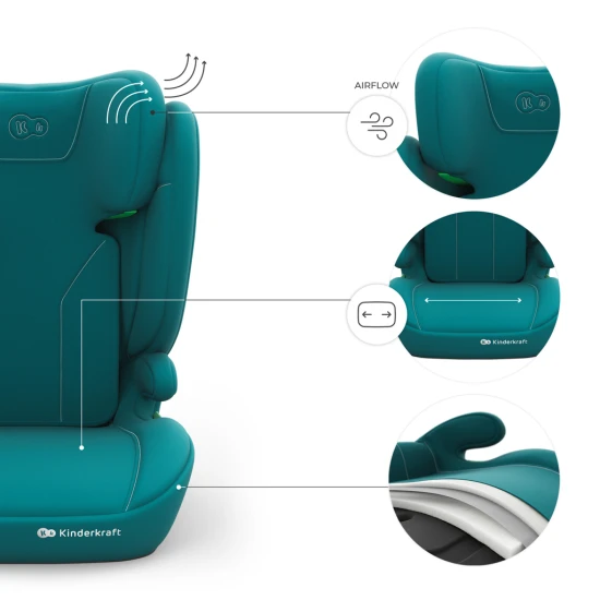 Autosedačka i-Spark 2 Plus i-Size (100-150 cm) Green Kinderkraft KCISPA02GREPL00