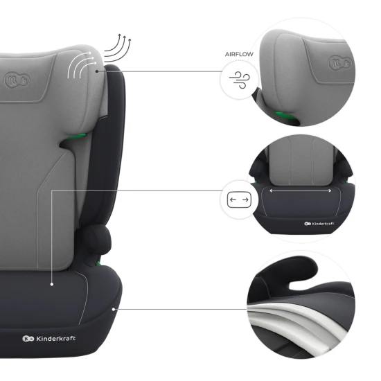 Autosedačka i-Spark 2 Plus i-Size (100-150 cm) Grey Kinderkraft KCISPA02GRYPL00
