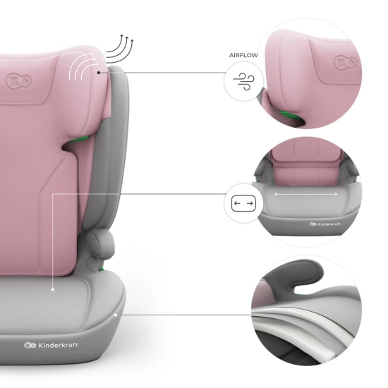Autosedačka i-Spark 2 Plus i-Size (100-150 cm) Pink Kinderkraft KCISPA02PNKPL00
