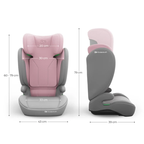 Autosedačka i-Spark 2 Plus i-Size (100-150 cm) Pink Kinderkraft KCISPA02PNKPL00