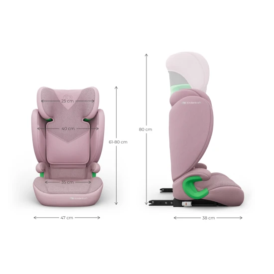 Autosedačka Junior Fix 2 Plus (100-150 cm) Pink Kinderkraft KCJUFI20PNKPL0N