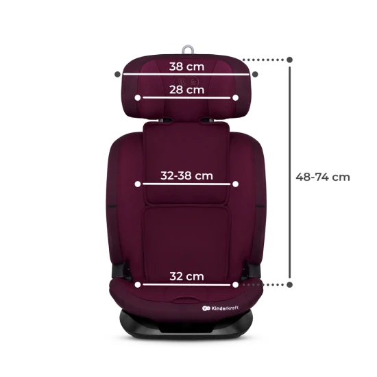 Autosedačka Oneto3 i-Size 76-150cm + Isofix Cherry pearl Kinderkraft KCONE300RED0000