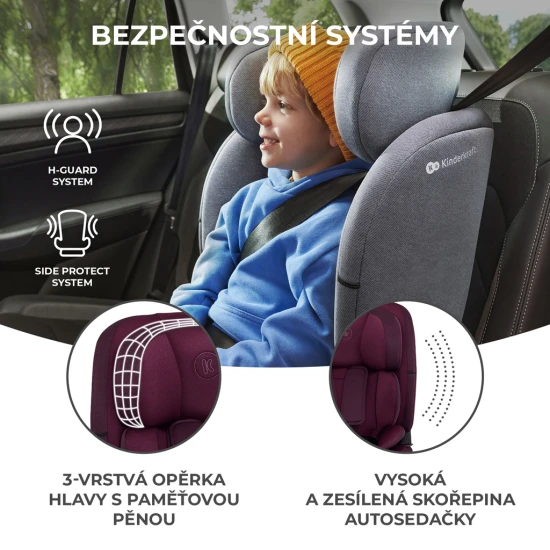 Autosedačka Oneto3 i-Size 76-150cm + Isofix Cherry pearl Kinderkraft KCONE300RED0000