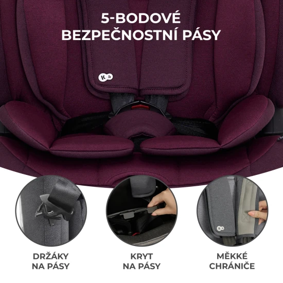 Autosedačka Oneto3 i-Size 76-150cm + Isofix Cherry pearl Kinderkraft KCONE300RED0000