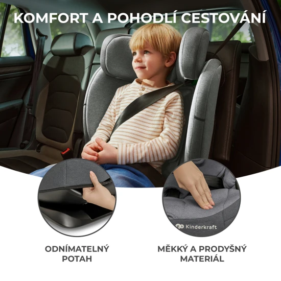 Autosedačka Oneto3 i-Size 76-150cm + Isofix Cherry pearl Kinderkraft KCONE300RED0000