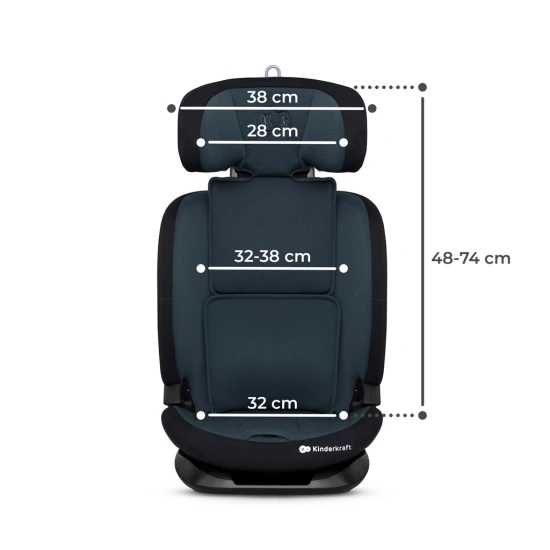 Autosedačka Oneto3 i-Size 76-150cm + Isofix Graphite black Kinderkraft KCONE300BLK0000