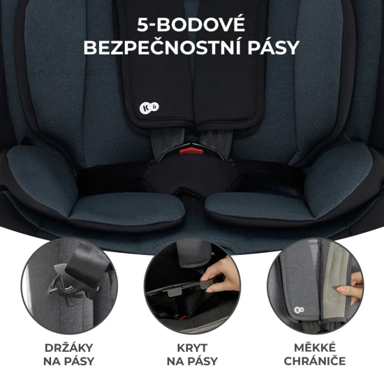 Autosedačka Oneto3 i-Size 76-150cm + Isofix Graphite black Kinderkraft KCONE300BLK0000