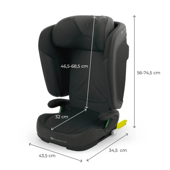 Autosedačka skladacia Unity 2 I-Size (100-150 cm) Black Kinderkraft KCUNIT02BLK0000