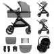 Kočík kombinovaný 3v1 Esme Pro Moonlight Grey Kinderkraft KSESME00GRY300N