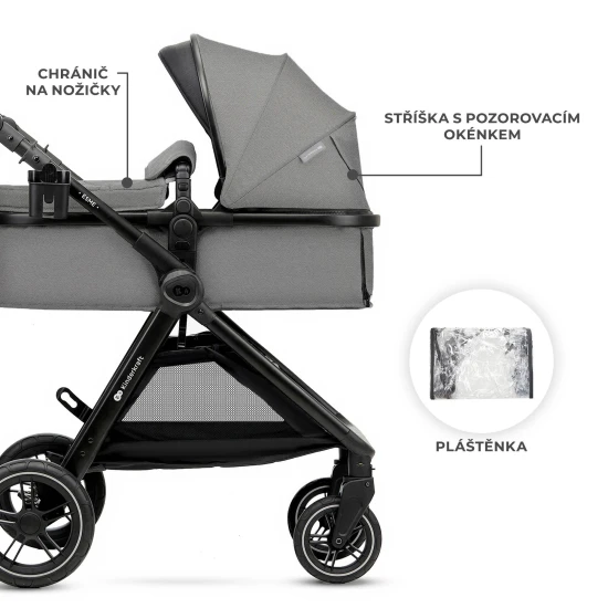 Kočík kombinovaný 3v1 Esme Pro Moonlight Grey Kinderkraft KSESME00GRY300N